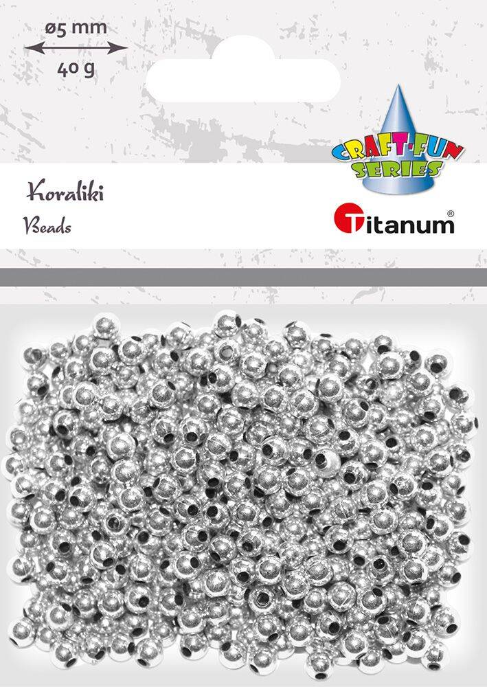 Koraliki plastikowe do nawlekania 5mm - Srebrne #3