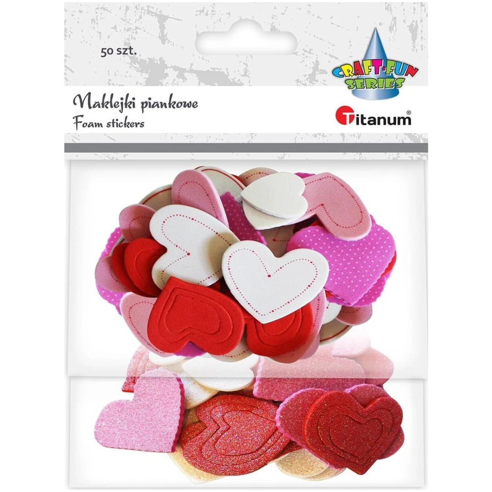 Naklejki piankowe serca mix 50szt  #1