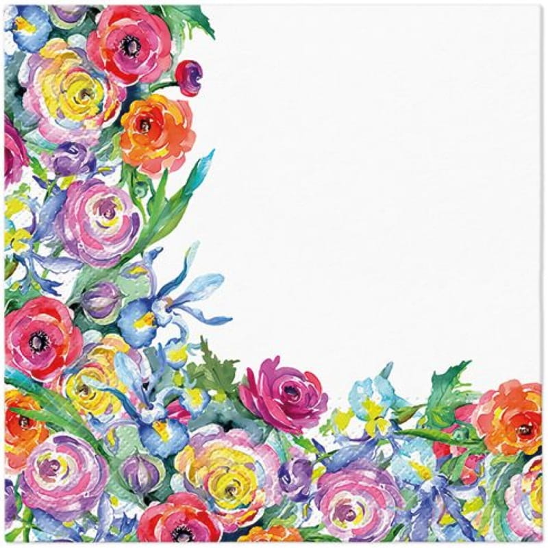 Serwetka do Decoupage 33x33cm - Painted Rose Corner #1