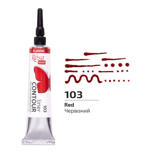 Farba akrylowa konturowa Rosa Talent 20ml Czerwona #2