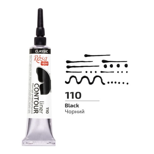 Farba akrylowa konturowa Rosa Talent 20ml Czarna #2