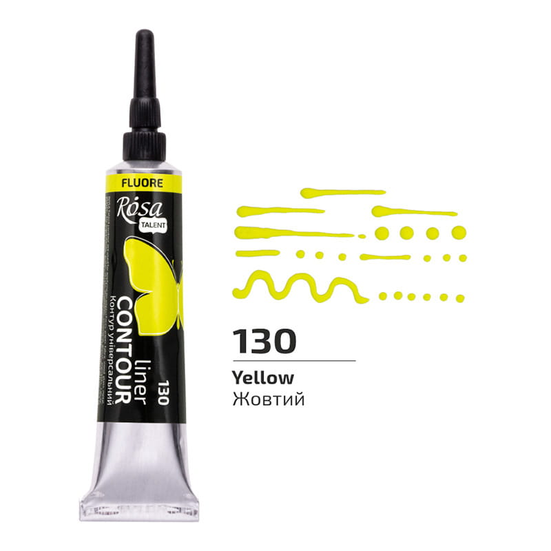 Farba akrylowa konturowa Rosa Talent 20ml Fluorescencyjna Żółta #2