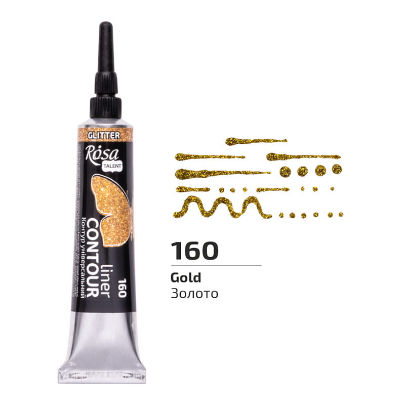 Farba akrylowa konturowa Rosa Talent 20ml Brokatowa Złota #2