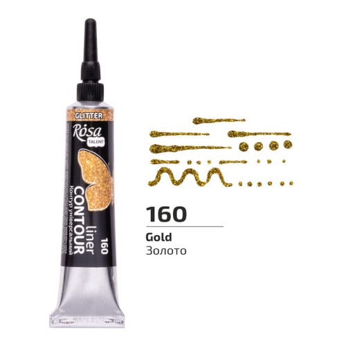 Farba akrylowa konturowa Rosa Talent 20ml Brokatowa Złota #2