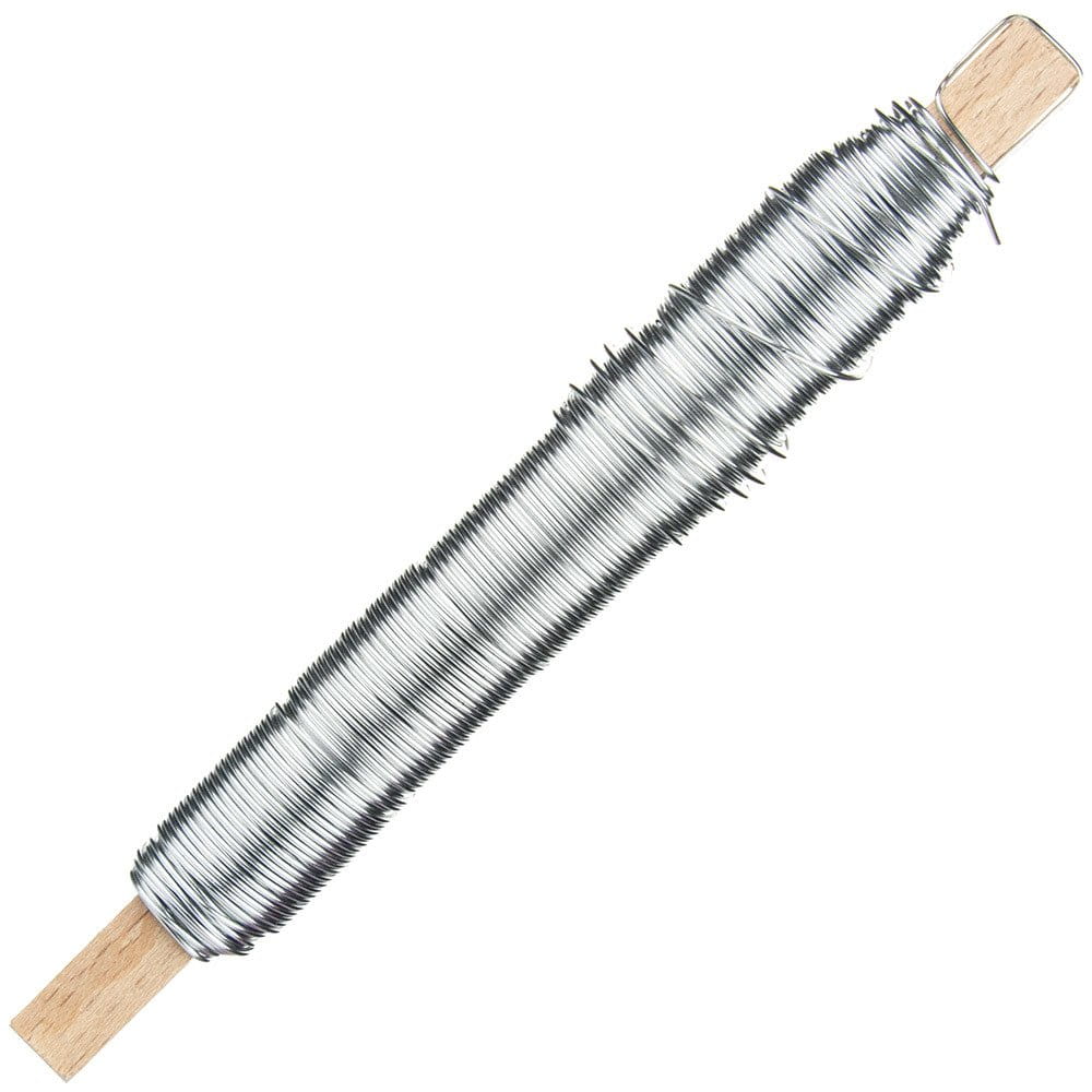 Drut florystyczny drucik malowany do wieńcy 100g 0,7mm srebrny #1