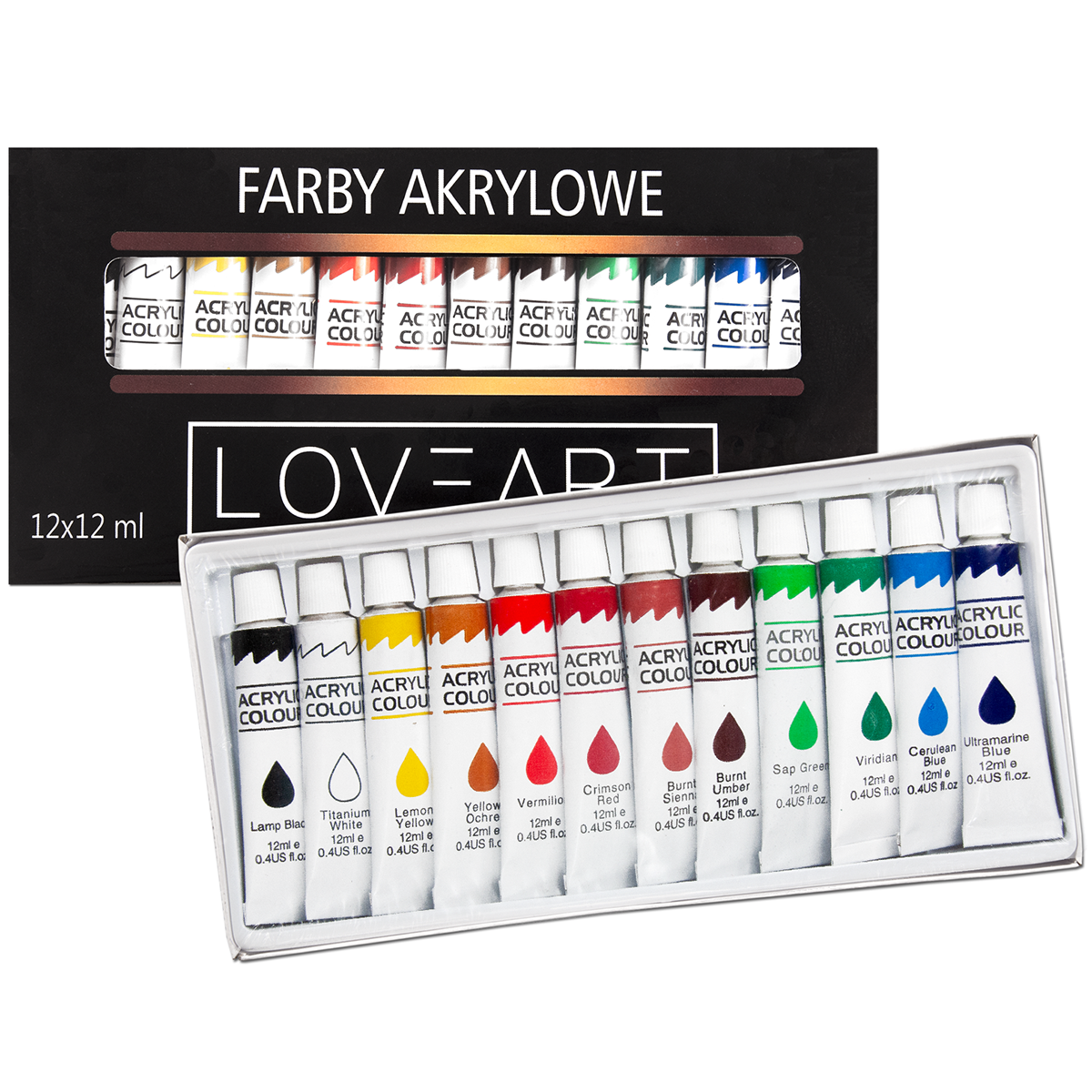 Farby akrylowe Loveart 12x12ml #1