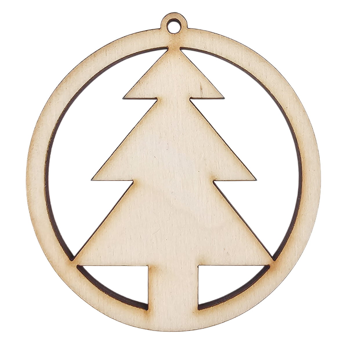Drewniana ozdoba zawieszka bombka 6 cm Decor - z choinką #1
