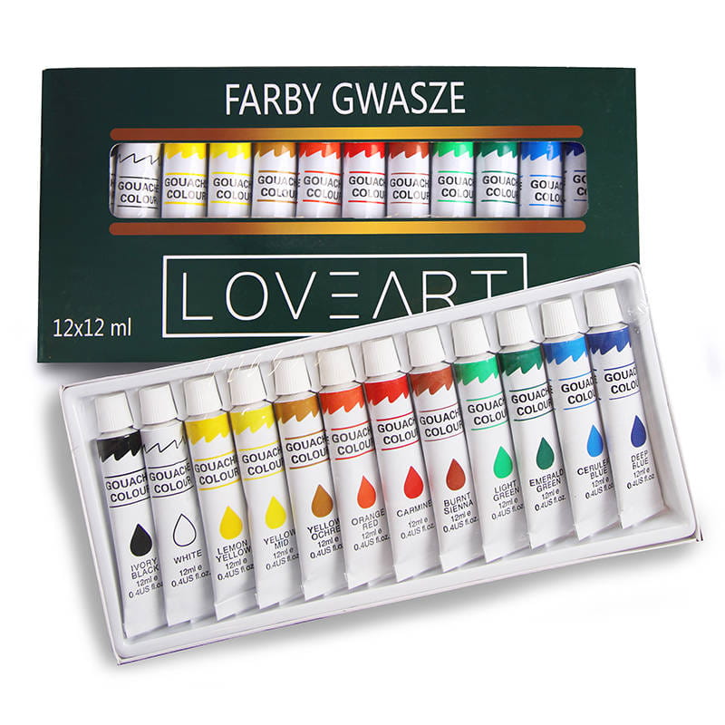 Farby gwasze LOVEART Gouache 12x12ml #1