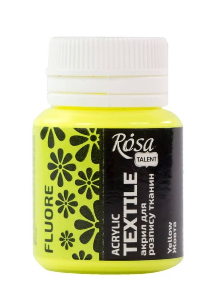 Farba do tkanin Rosa Talent 20ml fluorescencyjna żółta #1