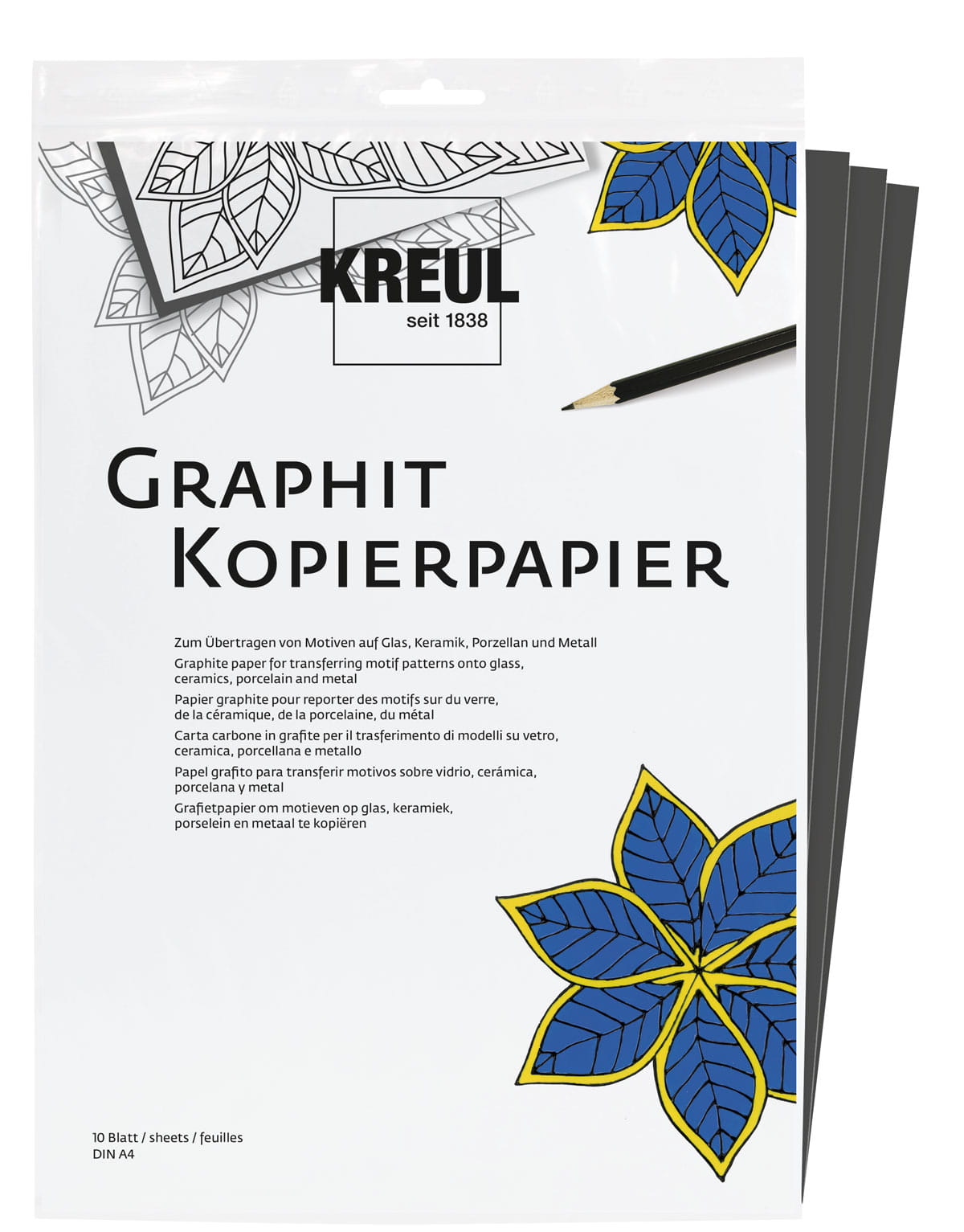 Grafitowy papier kopiujący na szkle i porcelanie - kalka A4